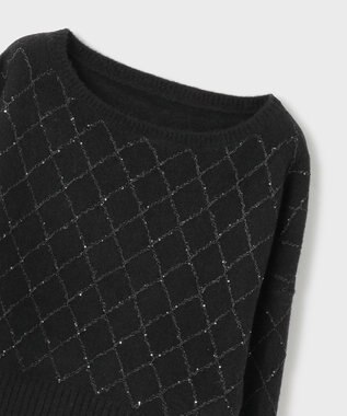 GRACE CONTINENTAL スパークルニットトップ ブラック