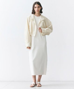 BEIGE， SULFUR / シルク混ショート丈バルーンブルゾン Ecru