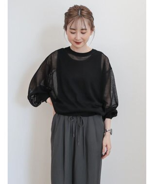 AMERICAN HOLIC 接触冷感２ＷＡＹシアーニットカーディガン Black