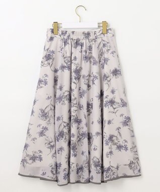 ANY SIS 【洗える】フロッキーオンフラワー スカート アイボリーベース