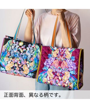 tsumori chisato CARRY tcアニマルキルト トートバッグ ボルドー