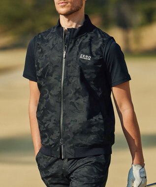 ZERO HALLIBURTON クールドッツ カモフラージュ ベスト ZHG-A4S10B 82823 ゴルフウェア ブラック