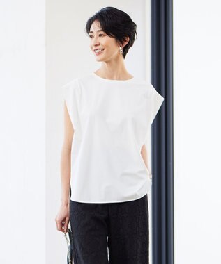 ICB 【接触冷感・UVカット・速乾・洗える】マットスキューバ  ノースリーブプルオーバー オフホワイト系