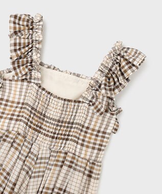 GRACE CONTINENTAL チェックサッカーワンピース ブラウン