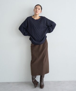 YECCA VECCA ケーブルニット Navy