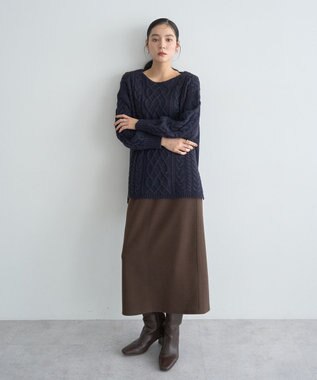 YECCA VECCA ケーブルニット Navy