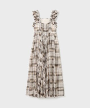 GRACE CONTINENTAL チェックサッカーワンピース ブラウン