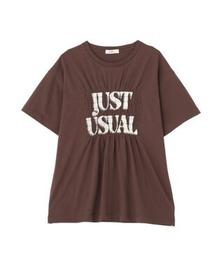 earth music&ecology シャーリングロゴTシャツ Brown