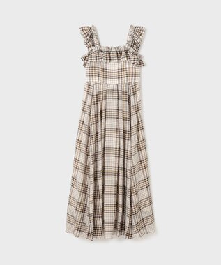 GRACE CONTINENTAL チェックサッカーワンピース ブラウン