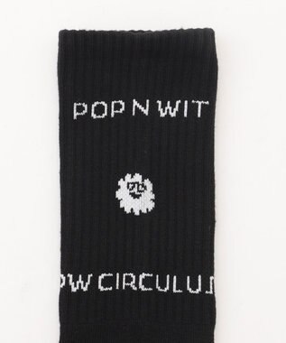 PW CIRCULUS 【虫よけ加工】【MEN】バックLOGOソックス ミドル丈 ゴルフ ブラック系