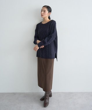 YECCA VECCA ケーブルニット Navy