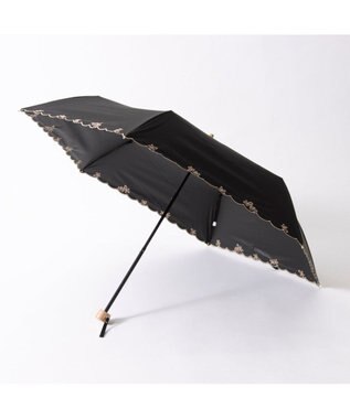 UNBILLION カシュネ cachenez / 【晴雨兼用】【日傘】 【UV カット率99.999.9％以上】PUプチフラワー刺繍ミニ折りたたみ傘 ブラック