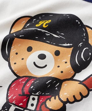 MIKI HOUSE HOT BISCUITS 【家族でおそろい】【155-185cm】ベースボールデザイン(大人用) ラグラン半袖Tシャツ 紺