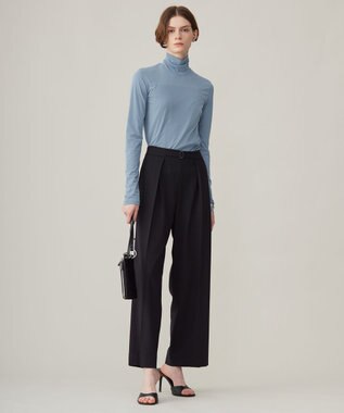 ICB 【洗える】 パウダリーチュール ハイネックトップス ブルーシェイド系