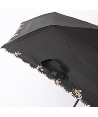 UNBILLION カシュネ cachenez / 【晴雨兼用】【日傘】 【UV カット率99.999.9％以上】PUプチフラワー刺繍ミニ折りたたみ傘 ブラック