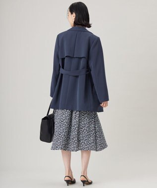 自由区 【洗える】エアフロートレンチ コート ネイビー