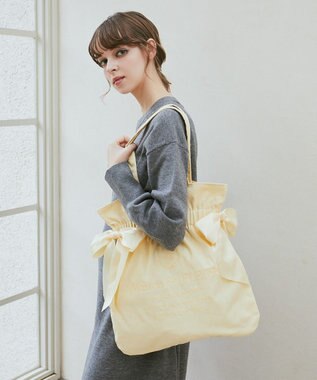 Maison de FLEUR EC限定 キャンバスダブルリボントートバッグ Yellow