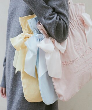 Maison de FLEUR EC限定 キャンバスダブルリボントートバッグ Light Blue