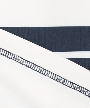 23区GOLF 【23Fondation】【吸水速乾/UVケア】ボーダー モックネック ネイビー系1