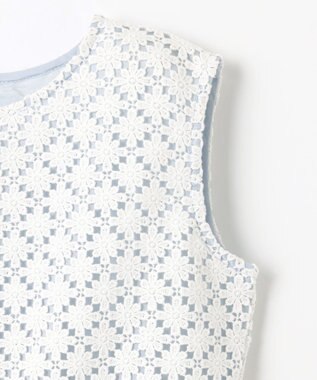 組曲 KIDS 【150-160㎝】フラワーレース ドレス サックスブルー系