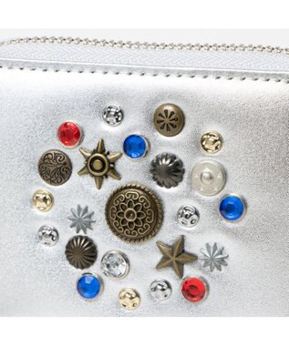 UNBILLION ペルケ perche / マルチスタッズ・ジャバラカードウォレット シルバー