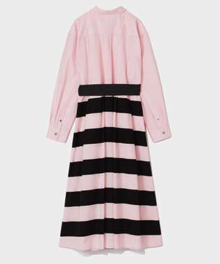 GRACE CONTINENTAL ボーダーコンビシャツワンピース ピンク