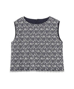 YECCA VECCA フラワーレースブラウス Navy
