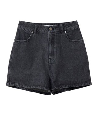 earth music&ecology フリンジロゴデニムショートパンツ Black