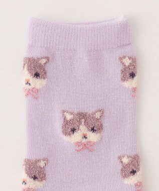 ANY KIDS 【3点セット】ソックス (ネコ) ライラック系