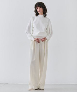 BEIGE， 【洗える・Precious3月号掲載】PROTEA / 異素材バックタイディティールニット Ecru