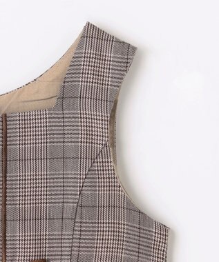 ANY KIDS メロディジャンパースカート ブラウン×チェック