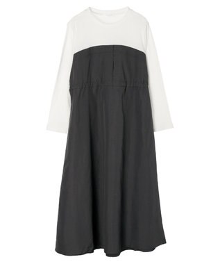 Green Parks ドロストドッキングワンピース Gray