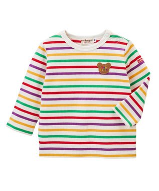 MIKI HOUSE HOT BISCUITS 【80-120cm】 ボーダー 長袖Tシャツ マルチカラー