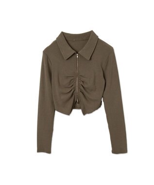 WEGO フロントギャザーＷジップロンＴ カーキ