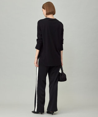 ICB L 【マシンウォッシャブル可】シンプルジャージー ロングスリーブTシャツ ブラック系