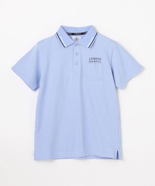 J.PRESS KIDS 【140-170cm】ダブルライン カラー 半袖ポロシャツ ライトブルー