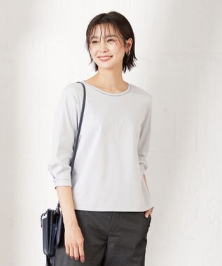 J.PRESS LADIES L 【接触冷感・UVケア】 スムースジャージー カットソー サックスブルー系