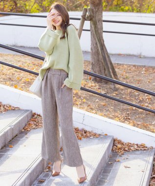 Tiaclasse L 【洗える】リラックス感のあるラグランスリーブニット ミント