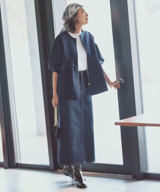 UNFILO 【VERY×UNFILOコラボ】2WAY ペプラムカーディガン ネイビー