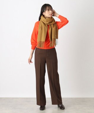 MOONBAT 【WEB限定】FURLA ウール100％ 大判プレーンストールマフラー/幅60cm キャメル