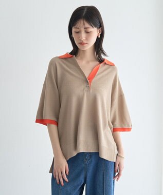 YECCA VECCA 配色ワイドポロニット