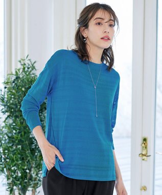  【インナーセット・洗える】ボーダー編みシアーニットアンサンブル