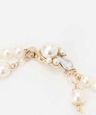 ANY SIS ビジューパール調2連 ネックレス ライトゴールド