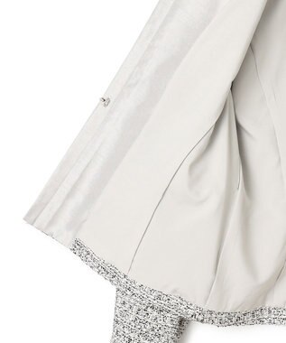 23区 S 【セットアップ対応】シャインツイードストレッチ ノーカラー ジャケット モノトーン