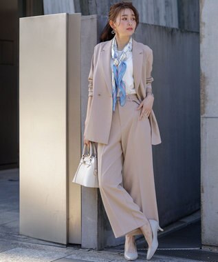 ANY SIS L 【UVカット・接触冷感・吸水速乾】スマートビューティストレッチ  ダブルブレストジャケット グレージュ