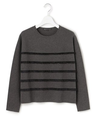 23区 L 【WEB&一部店舗限定/滝沢眞規子さん着用】フリルボーダー ニット グレー系