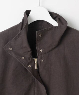 自由区 コットンリネンウェザーライト コート ブラウン