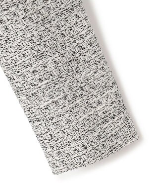 23区 L 【セットアップ対応】シャインツイードストレッチ ノーカラー ジャケット モノトーン