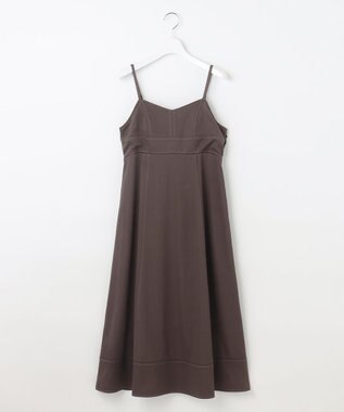 Feroux 【新色追加・洗える】バックリボン キャミワンピース ダークブラウン系