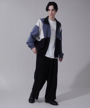 WEGO トロミスタンドブルゾン サックス